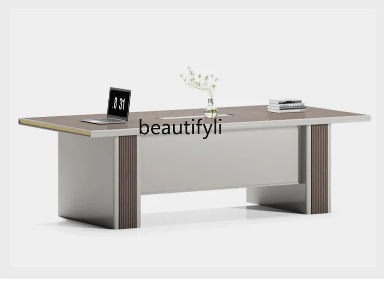 LJYSimple and modern class desk, light luxury, senior sense, general manager, president, office desk and chair combination