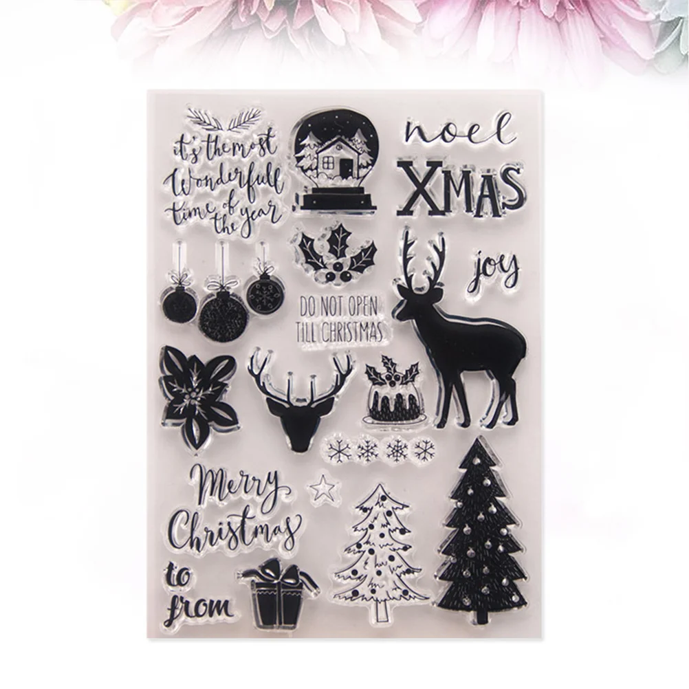 مجموعة طوابع شفافة واضحة مادة Tpr لتقوم بها بنفسك ختم التشبث لسكرابوكينغ عيد الميلاد موضوع بطاقة مذكرات الديكور رسالة صنع