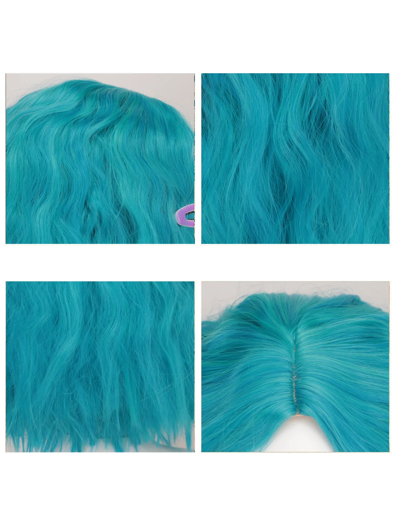 inside out Envy Cosplay Pruik voor Vrouwen Blauw Kort Krullend Haar Anime Kostuum Accessoire Perfect voor Halloween Feestjes