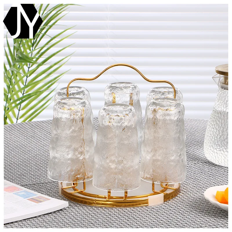 

Circular six cup holder, glass water cup storage rack, tray drain rack, Mark tea cup holder, storage for light luxury household