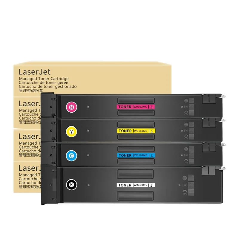 4Pcs W9160MC W9170MC Toner Cartridge Compatible for HP E87740dn E87750dn E87760dn E87770dn E87770z E87740z E87750z E87760z