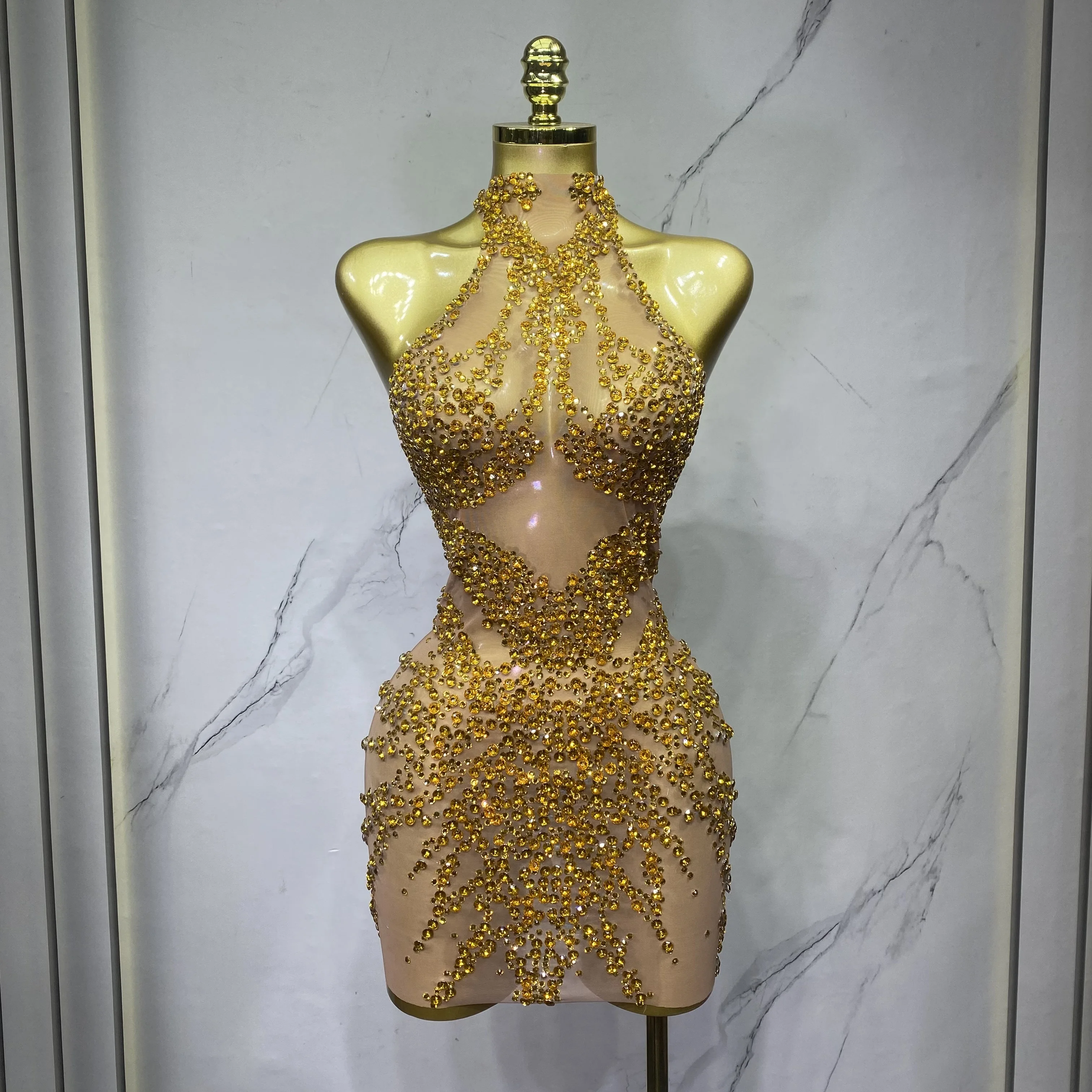 Diamond Sparkling Party Celebration Birthday Mini Skirt Vestido Brillante De Malla Con Diamantes Para Fiesta De Cumpleaños view 5