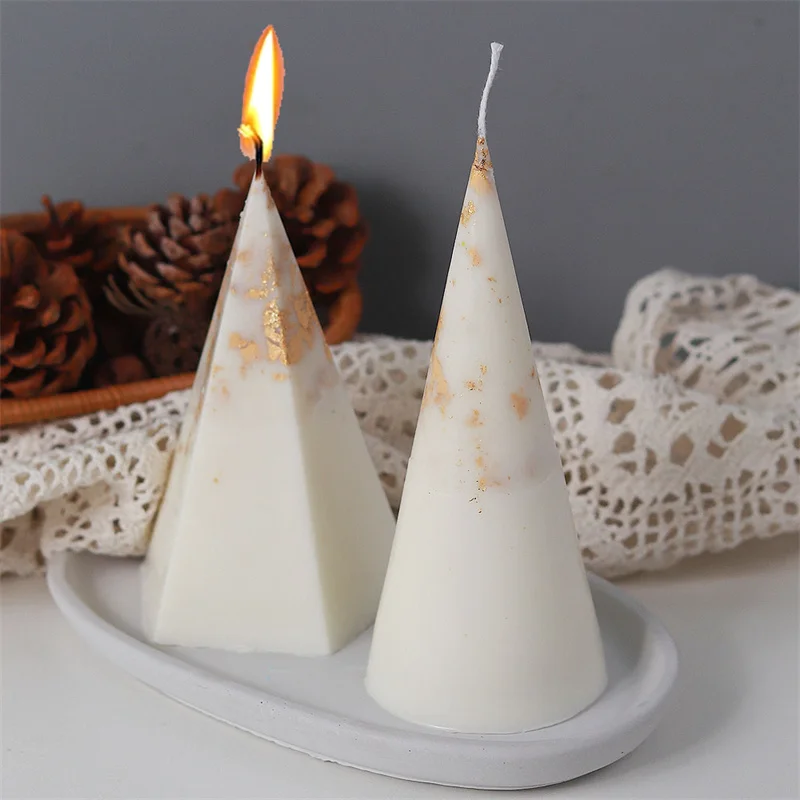 3D Cone Aromatherapy Silicone Candle Mold DIY Scented Candles Dinner Ornament Making Plaster Resin Casting Molds Home Decor Gift