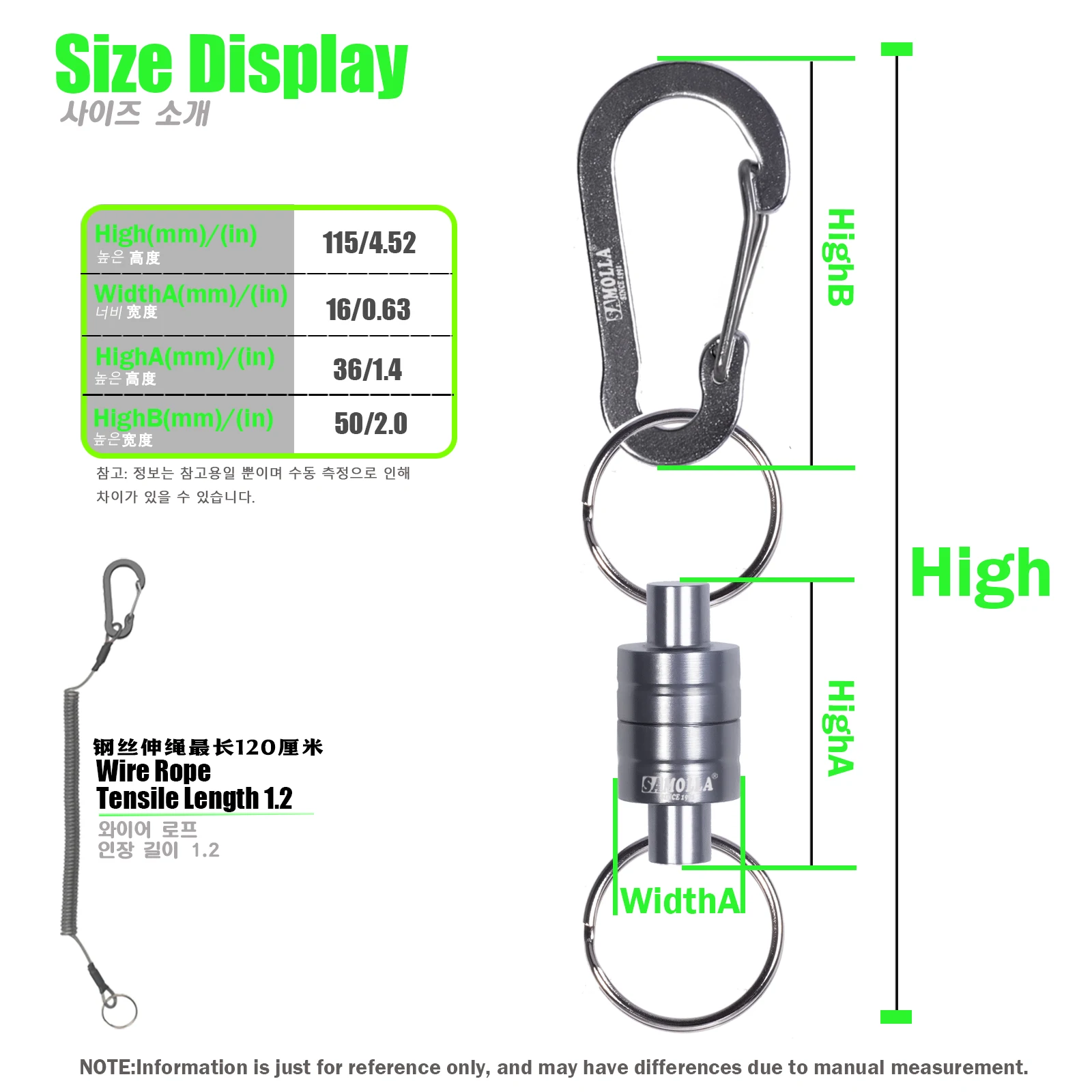 SAMOLLA Luyafei Fishing Multipurpose Strong Magnetic Hook Telescopic Strap Rope Strong Magnetic Hook Quick Pull Mountaineering