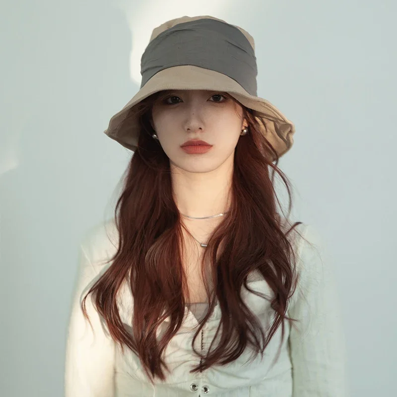 Japanese Retro Cotton and Linen Bucket Hats for Women Summer Thin Sunscreen and UV Protection Sun Hat Large Brim Basin Caps