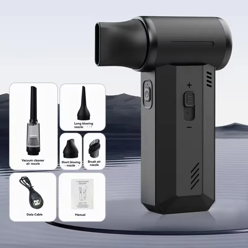 Violent Fan Mini Handheld Turbo Blower 130K RPM Extreme Wind Portable Dust Collector with LED Light for Camping Outdoor Cleaning