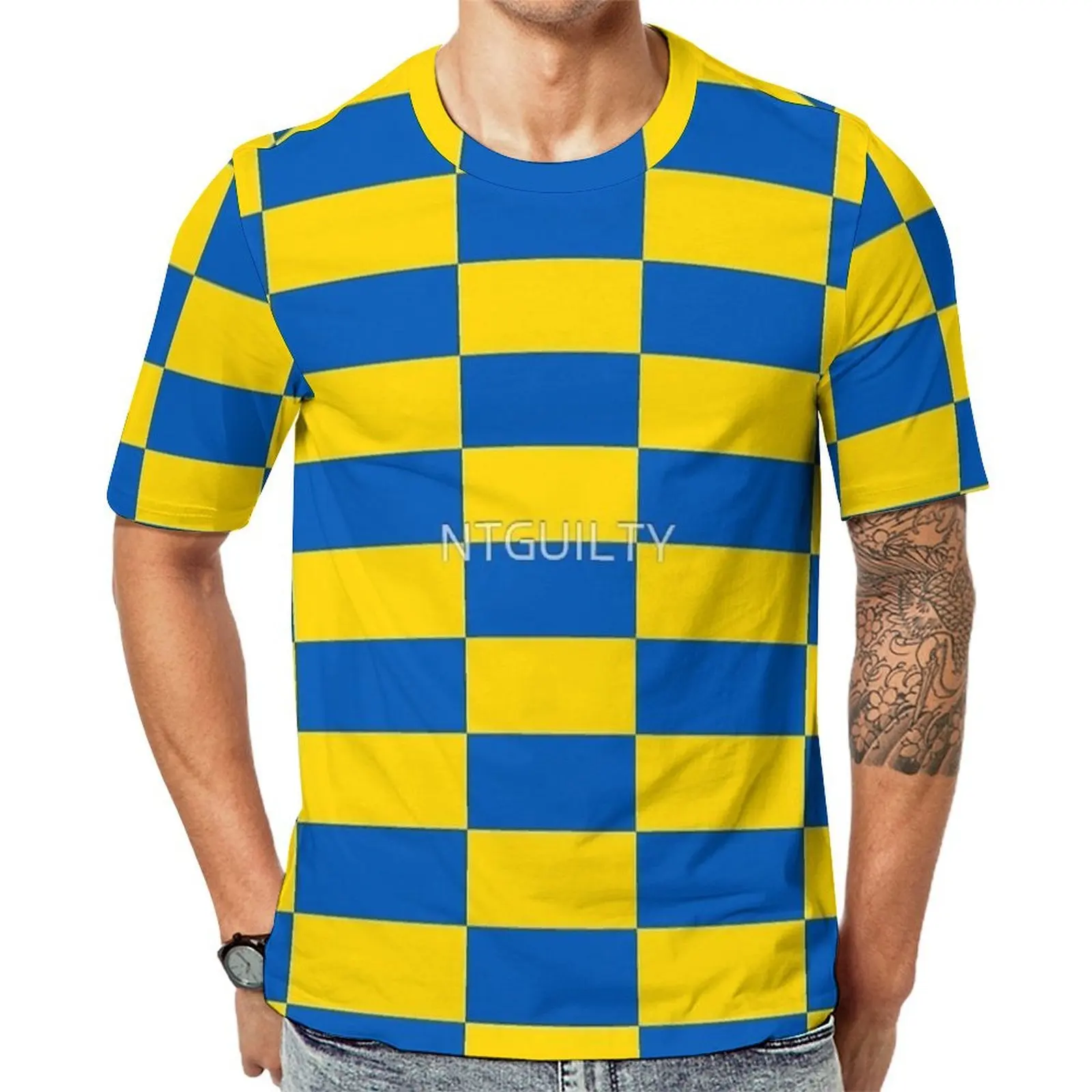 Mens Ukraine National Flag Clean Design T Shirt  Vintage T-Shirts Short-Sleeve Graphic Tops Hot Beach Kawaii Oversize Top Tees