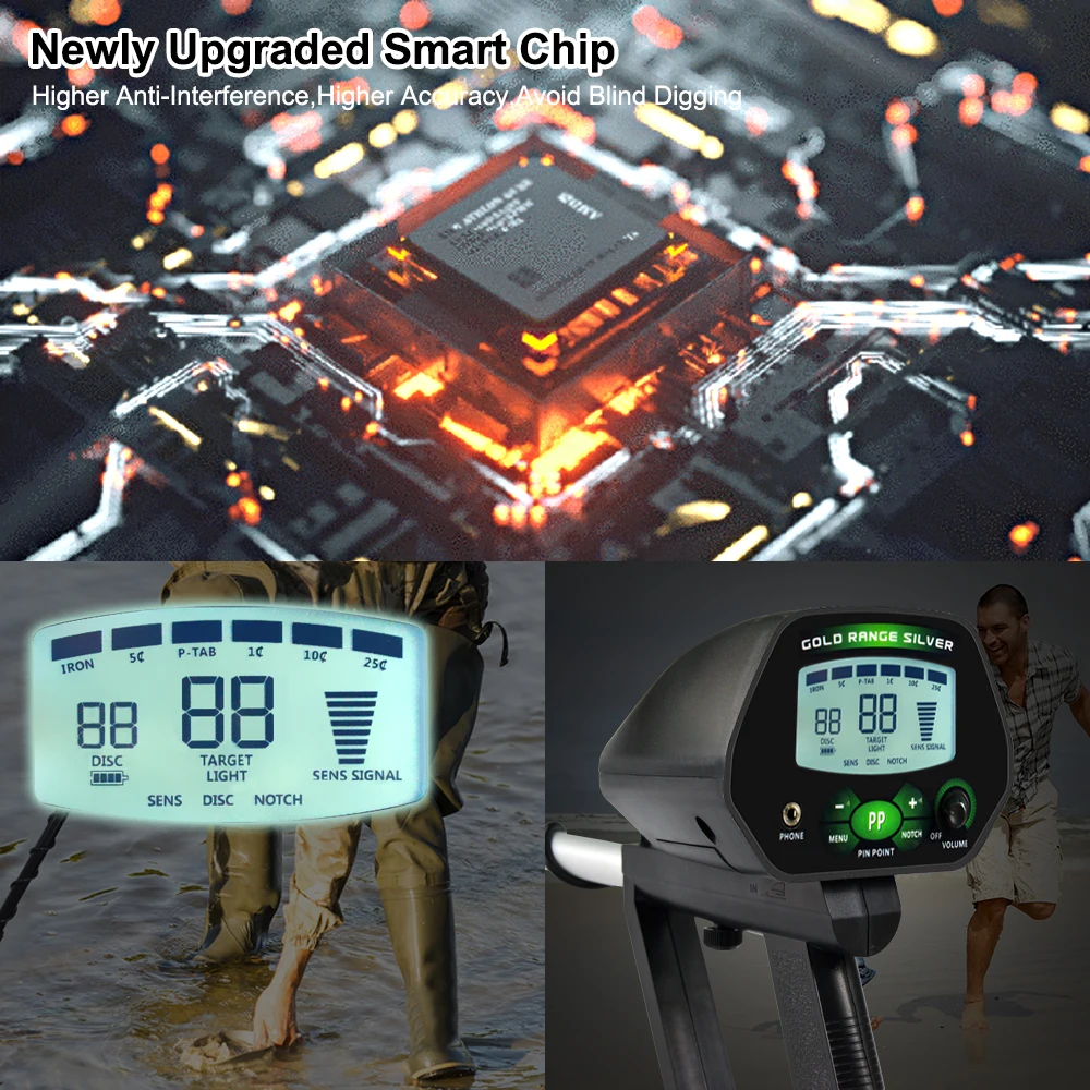 MD-4090 High Accuracy Professional Underground Metal Detector LCD Metal Detector With Memory Function Backlight Adjustable