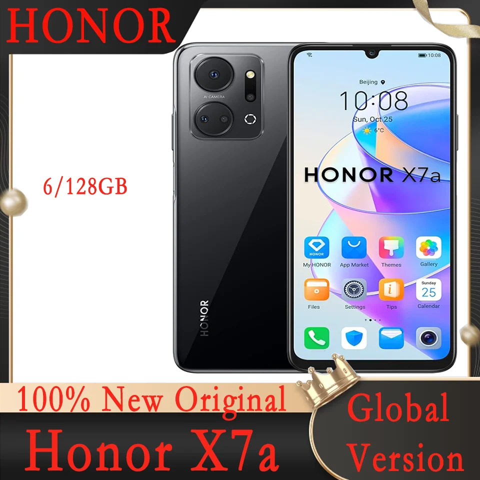 Global Version Honor X7a RKY-LX 4G Smartphone, 6GB 128GB Main 4 Cameras 6.74