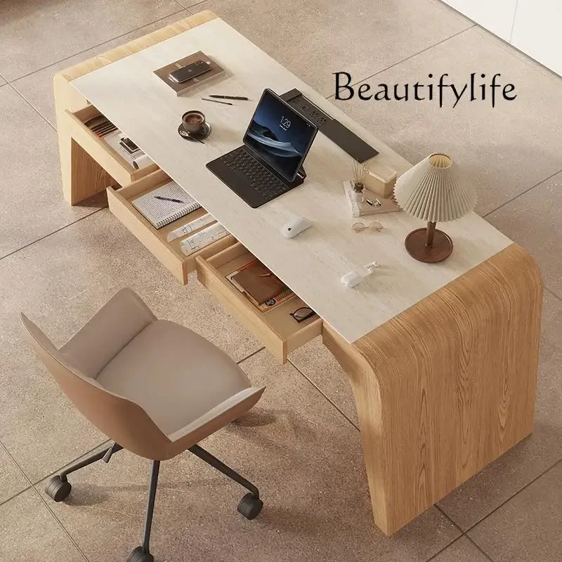 

N49 Modern Slate Desk Advanced Computer Study Table and Chair Log Wind Home Study Desk