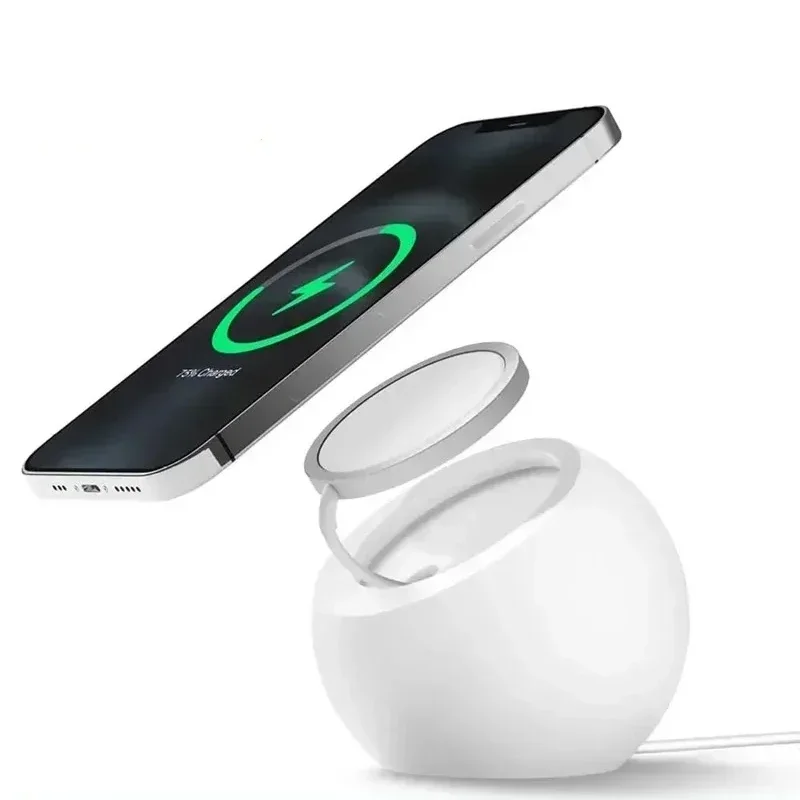 VIKEFON Magnetic Wireless Charging Desk Ball Shape Silicone Holder Stand for Magsafe iPhone 15 14 13 12 Pro Charger Dock Station