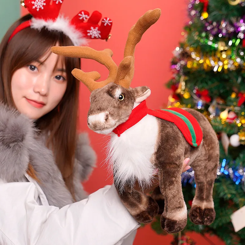 Simulation Rentier Plüschtier Weihnachten Hirsch Plüschtiere Puppe Weihnachten Elch Stofftiere Frohe Weihnachten Neujahr Dekor Beste Geschenke für Kinder – Detail 9