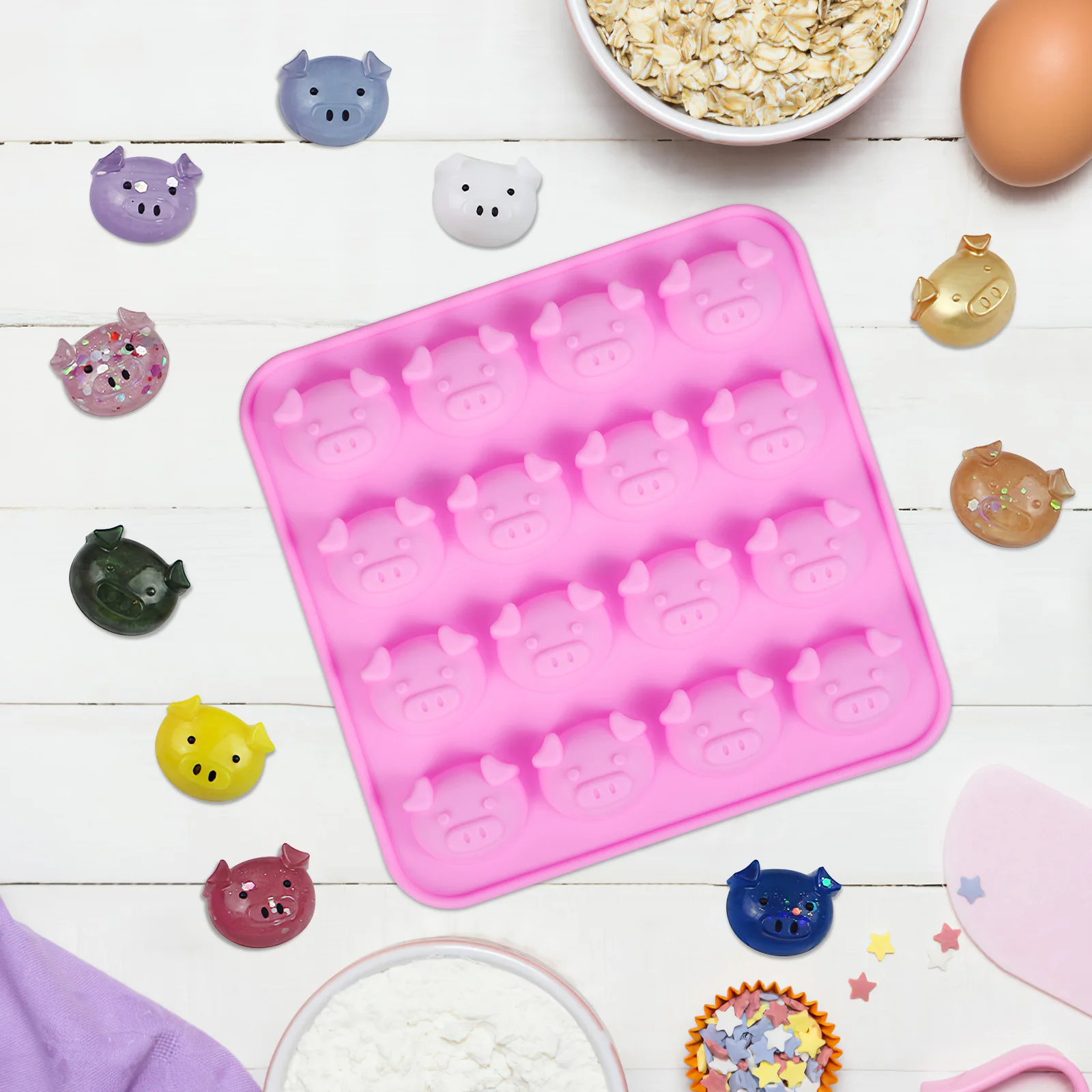 

1 pc Silicone Cake Mold Silicone Mold Edible Pig Shape Chocolate Candy Making Molds DIY Baking Tools Non Stick