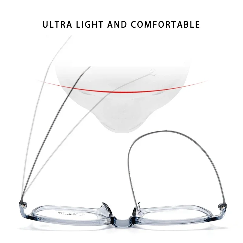 OLLYMURS ファッションレトロ眼鏡超軽量純チタン TR90 スクエア眼鏡光学処方メガネフレーム男性女性 988