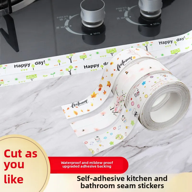 Anti-Mold Wall Panels Seal Strip: Waterproof Self-Adhesive Grout Tape for Kitchen Bathroom Corner, Sink Toilet Gap Guard