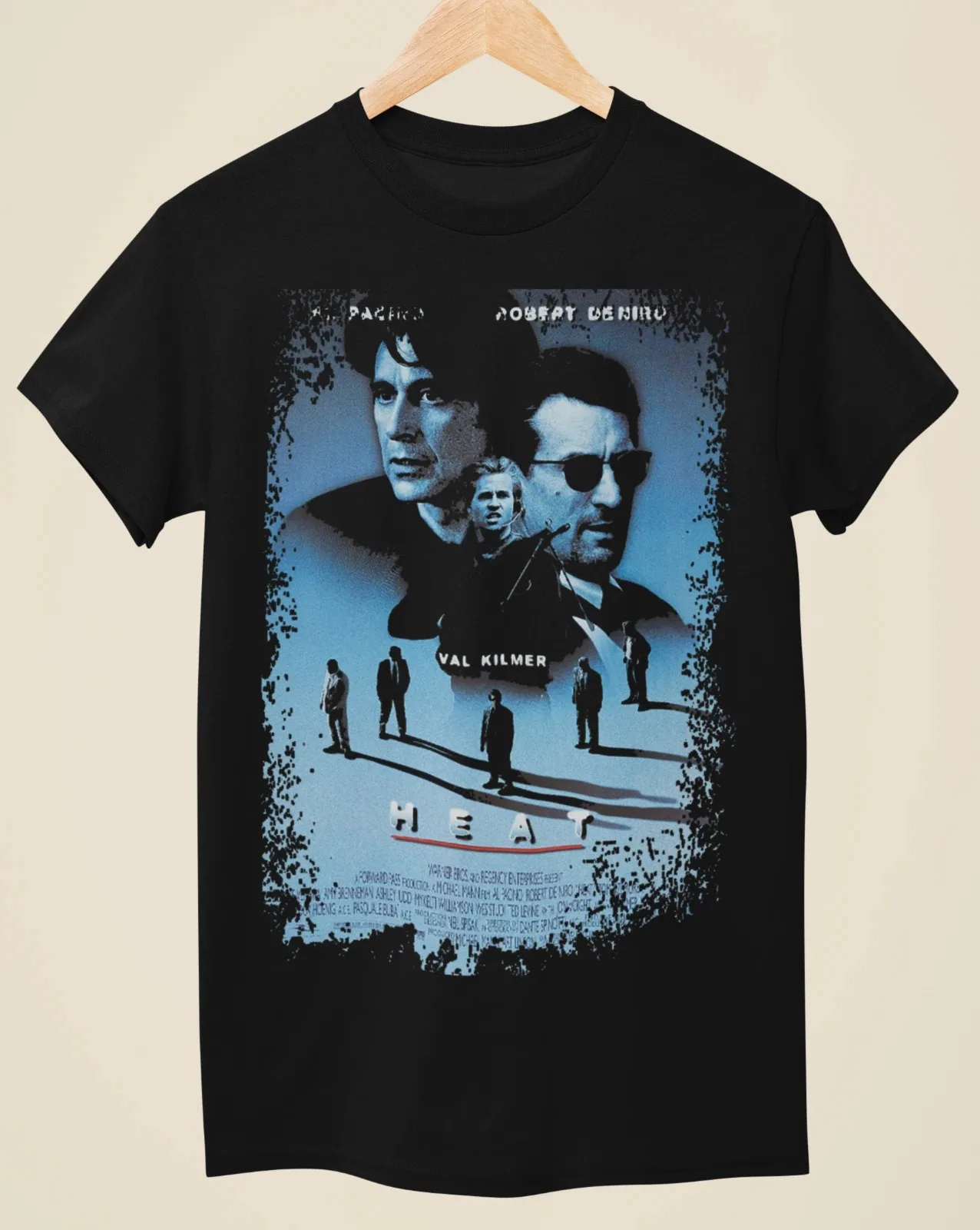 Heat 1995 Movie Poster Al Pacino Robert De Niro Graphic T-Shirt Cotton Men Women Streetwear Tee
