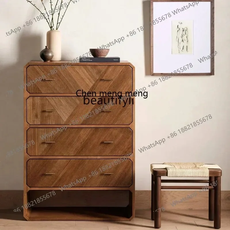 

A R American retro bedroom solid wood chest medieval storage entrance cabinet TV cabinet R