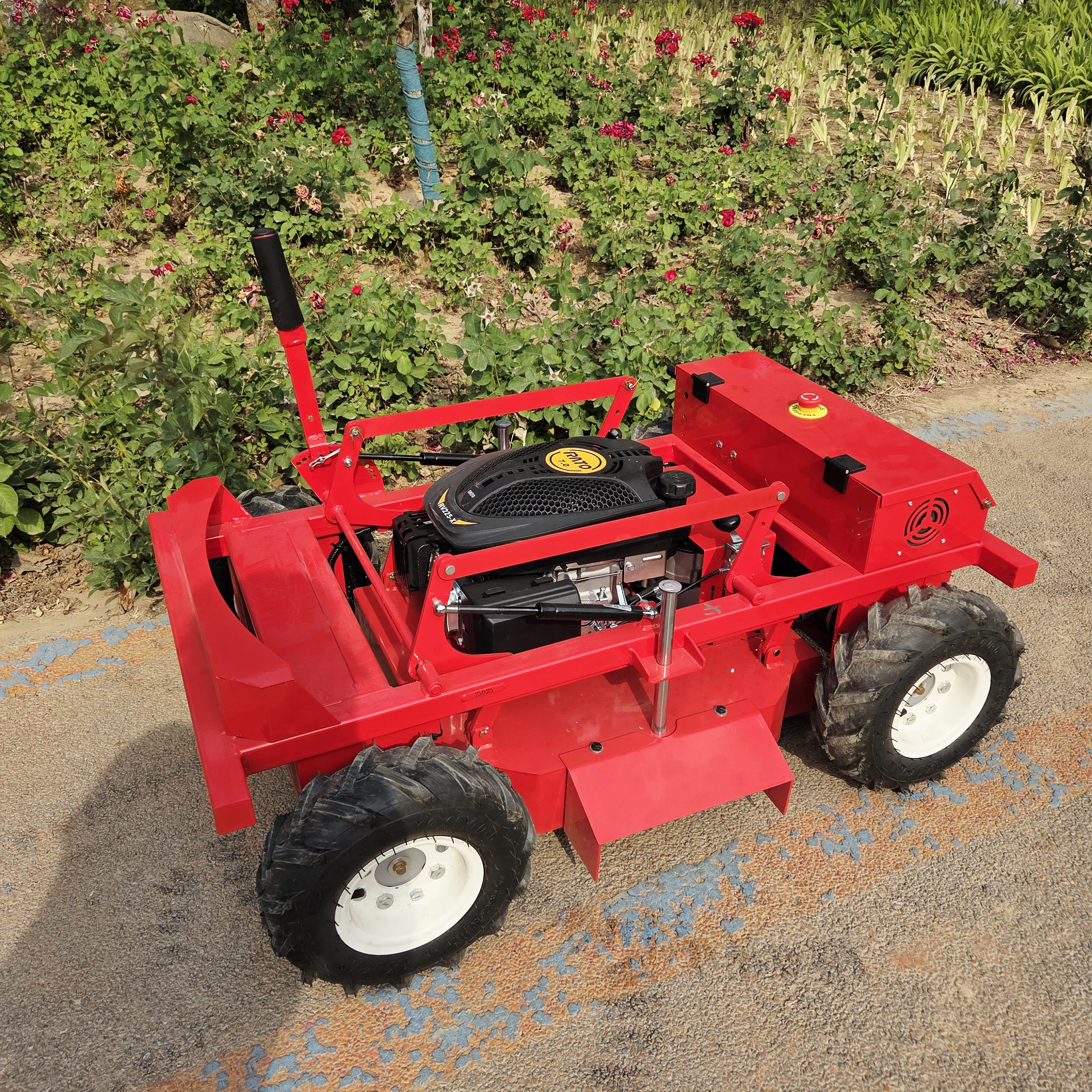 Сертифицированная EU CE горячая 9,5 лошадиная бензиновая газонокосилка с дистанционным управлением, подходит для инструмента для прополки сада наклоном 30 градусов