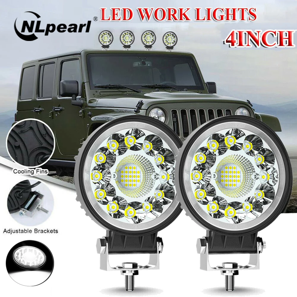 

NLpearl 4inch 123W LED Bar Offroad 4X4 Spotlight 12V 24V Work Light Bar For Jeep Truck Car Tractor SUV ATV Barra LED Headlights