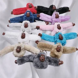 Colgantes de bolsa de mono de brazo largo, colgador de llaves, llavero de mono de peluche bonito, llavero de mochila de gorila, decoración, regalo de cumpleaños para niños y adultos