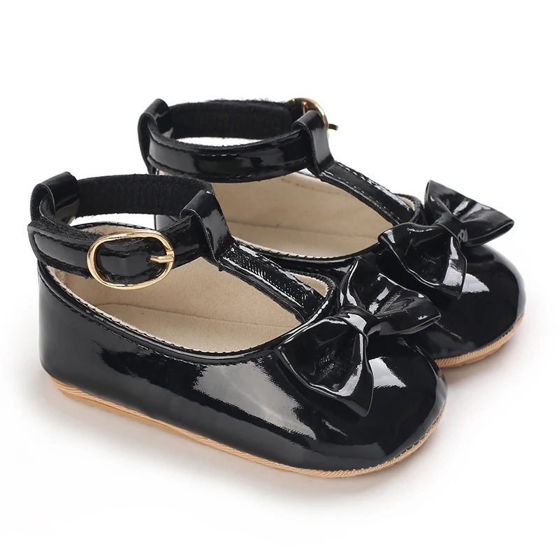 أحذية أميرات للحفلات لحديثي الولادة باللون الأسود للأولاد والبنات أحذية مشي للخطوات الأولى للأطفال الرضع حذاء أطفال غير قابل للانزلاق