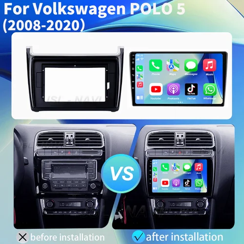Imagen 2 del producto Radio de coche Android 15 para Volkswagen VW polo 5 sedan 2008 - 2020 reproductor Multimedia Carplay estéreo GPS DVD unidad principal 4G Wifi QLED