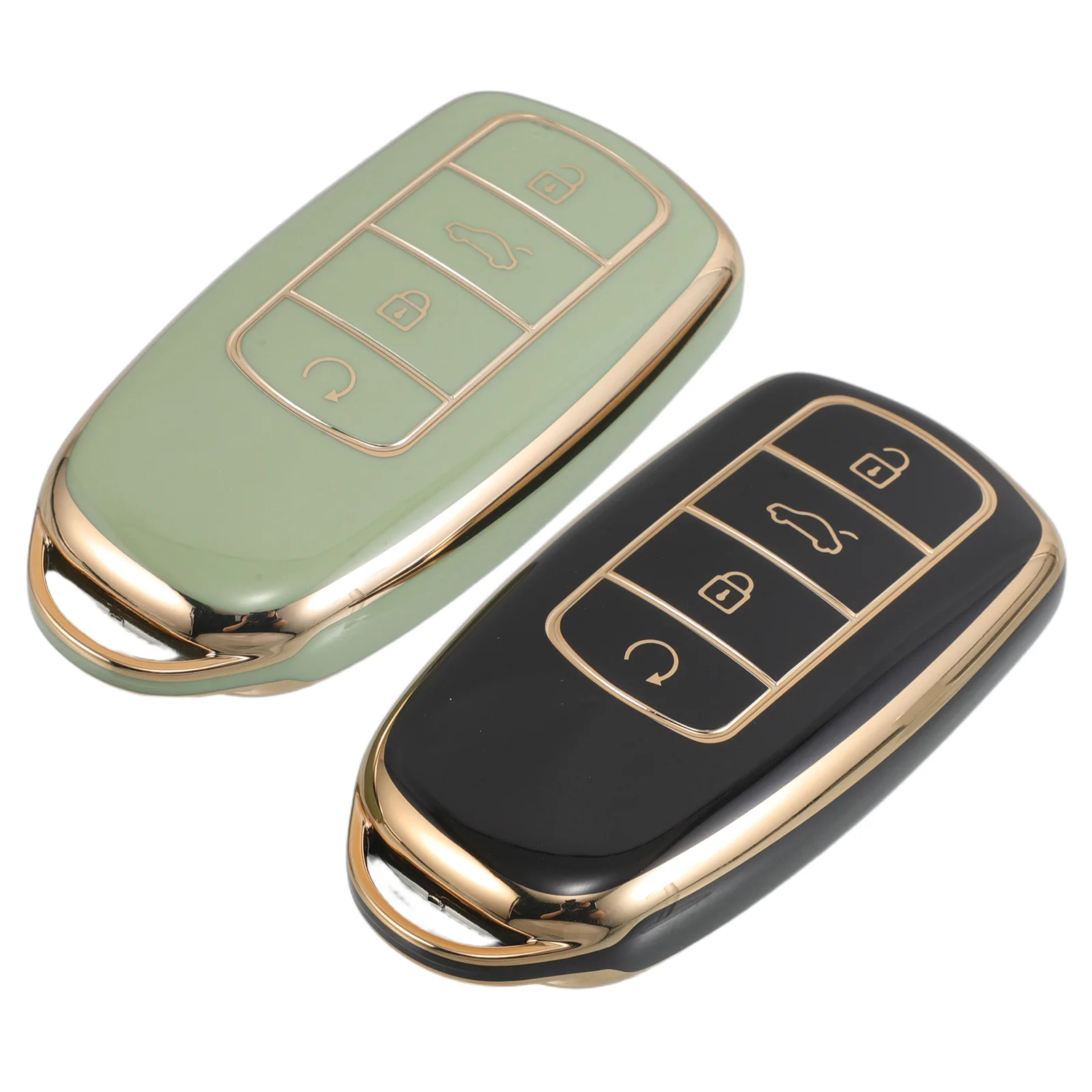 

2 Pcs Car Key Shell Replacement Cover Keychain Box Remote Protector Tpu Fob Case