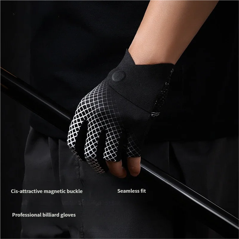 

Magnetic Snooker Glove, 3-Finger, Breathable & Sweat-Wicking, Pro/Adult Billiard Accessory, Easy Grip
