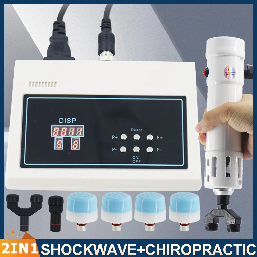 Shockwave Therapy Machine 2 IN 1 Professional Shock Wave Chiropractic Tools Men ED Treatment Knee And Body Pain Relief Massager