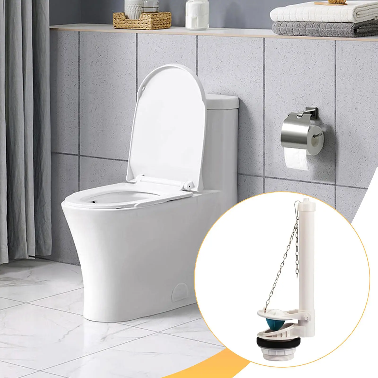 

Сборка сливного клапана для унитаза: практичная универсальная запчасть, белый сменный аксессуар