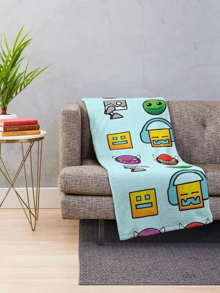 geometry dash unblocked level Throw Blanket Retros Decorative Sofas Decoratives Blankets blankets for beds  throw blanket