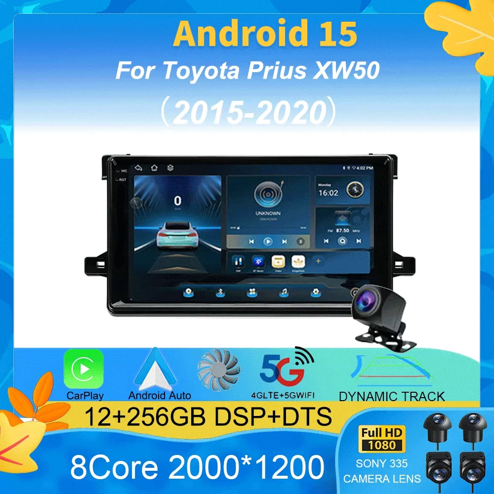 

Android 15 For Toyota Prius XW50 2015 2016 2017 2018 2019 2020 Car Radio GPS Carplay Multimedia Player Navigation Stereo Auto BT