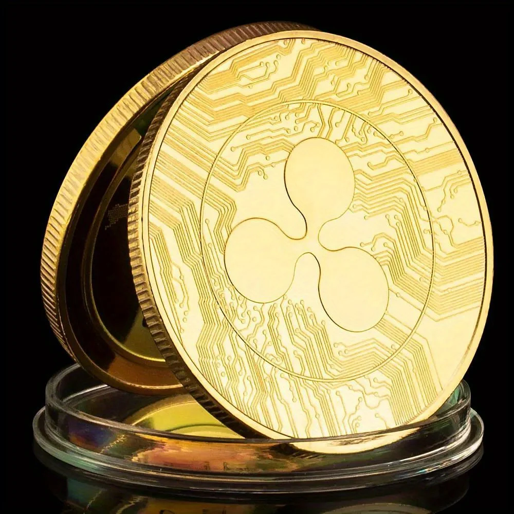 Ripple Crypto Coins Physical Cryptocurrency coin Golden Plated Souvenirs and Gifts Home Decorations Commemorative Coins