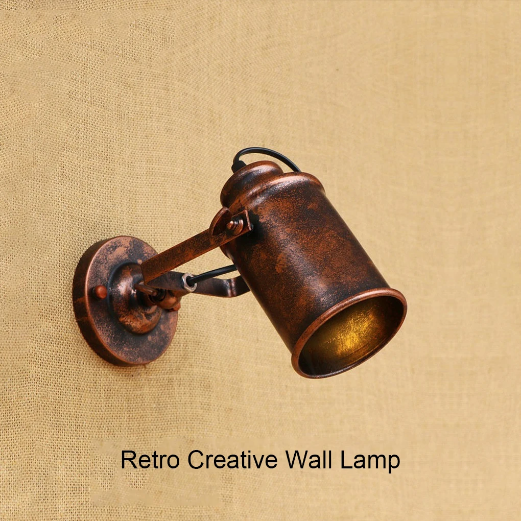 

Vintage Industrial Swing Arm Wall Light Adjustable Retro Wrought Iron Wall Lamp Flexible Arm Wall Spotlights with Rust Shade