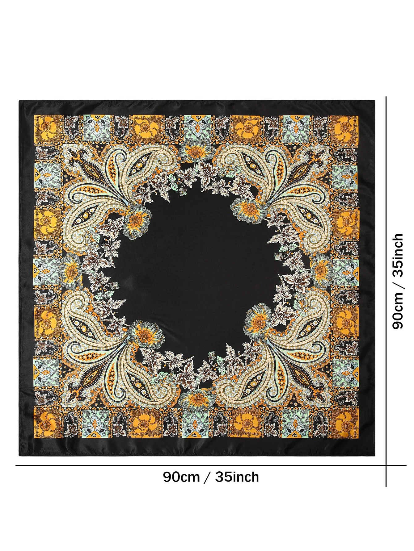 4 قطعة/المجموعة نابضة بالحياة الأزهار الشعر وشاح البوهيمي الساتان الحجاب مربع عقال حزب أغطية الرأس عمامة هيرباند خوذة #6