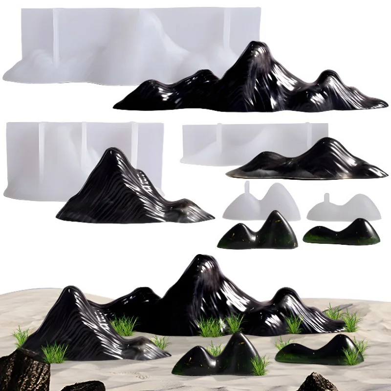 3D Multi Style Mountain Candle Silicone Mould DIY Geometry Hill Soap Resin Plaster Making Set Ice Chocolate Mold Desk Decor Gift