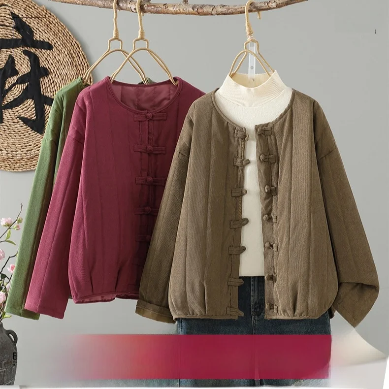 

Женское хлопковое бархатное пальто Thiened для тяжелой промышленности, теплое хлопковое пальто на одной пуговице, длинная свеч-регула...