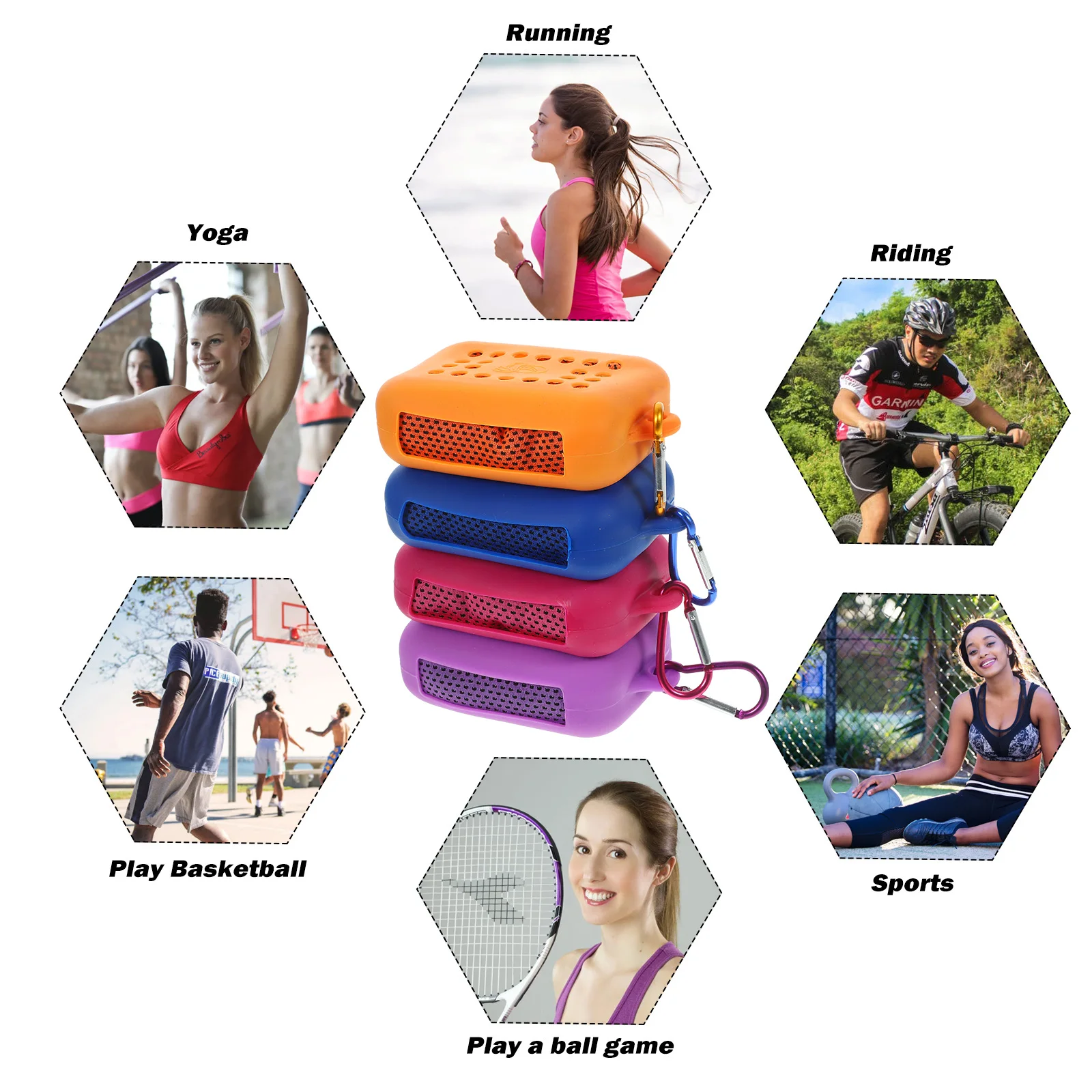 

4 Pcs Quick drying Ice sensing Towel Cooling Gym Sweat absorbing Yoga Sports Backpacking Beach Microfiber Travel