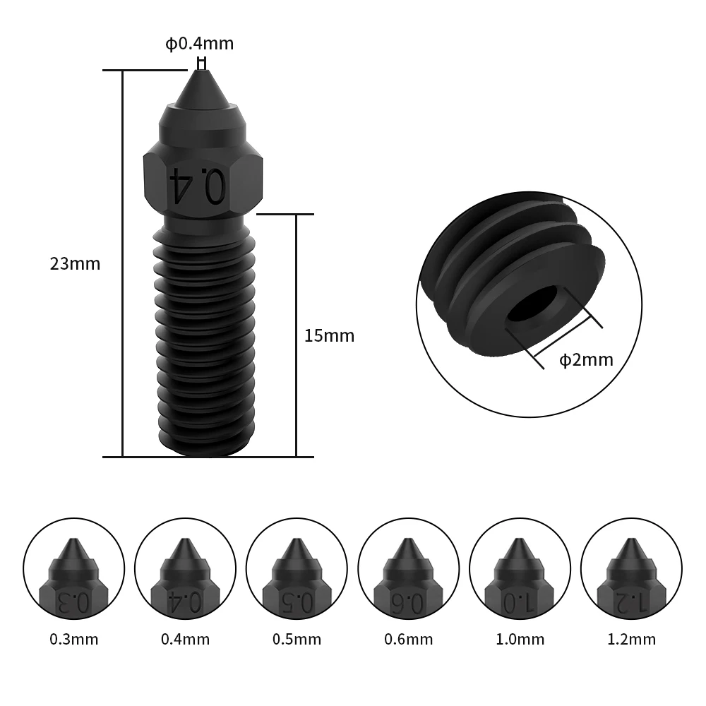 Hardened Steel Nozzle For Creality K1/K1 MAX CR-M4 Nozzle 0.3/0.4/0.6/1.0/1.2mm for K1 FDM 3D Printer Parts Non Stick Filament