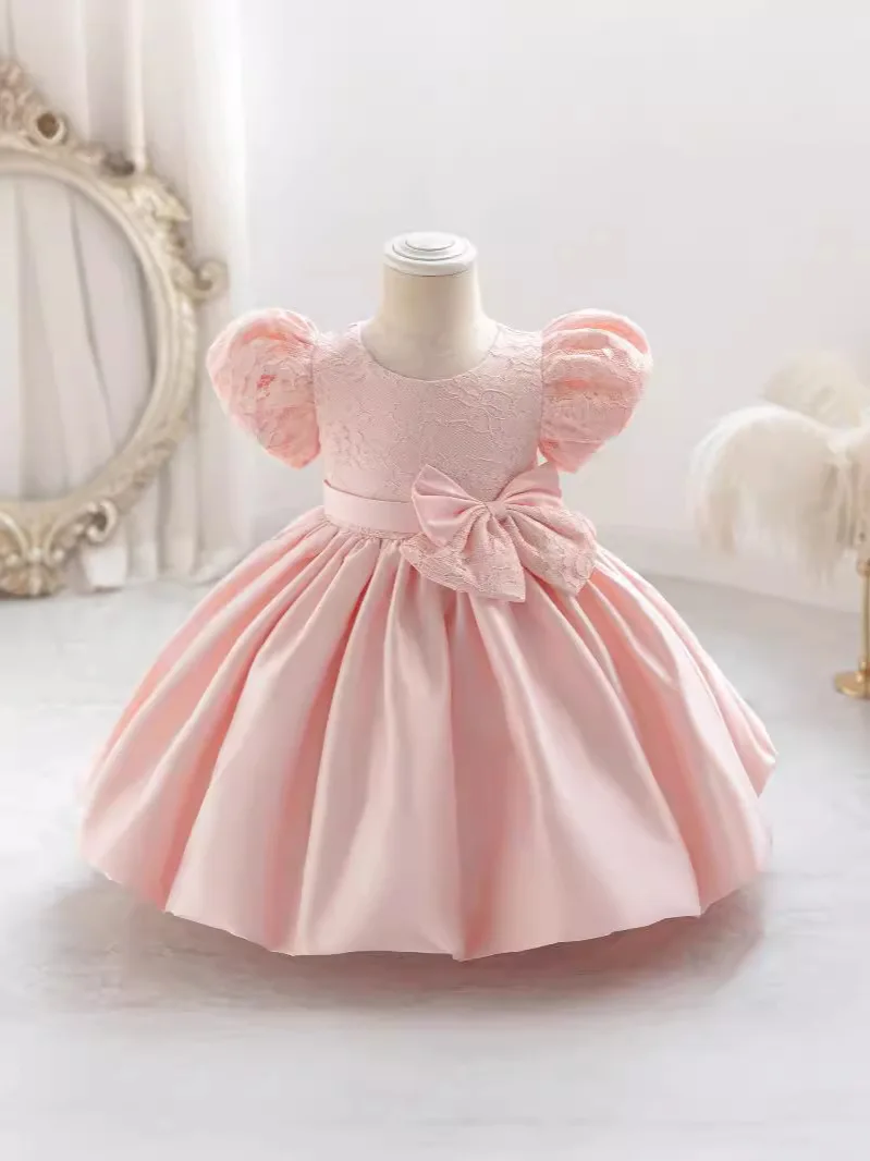 

Girl Princess Party Dress for Occasions Formal Baby Kid Wedding Dresses Lace Children Red Clothes 1- 5 Years