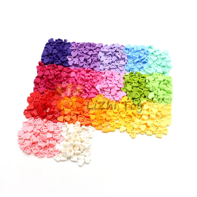50 Stück MOC Fliesen rund 1x1 Herz Baustein Ziegel Teile kompatibel mit Liebe Pfirsich Puzzle Idee Spielzeug 39739 Geburtstag Kind Geschenke – Detail 2