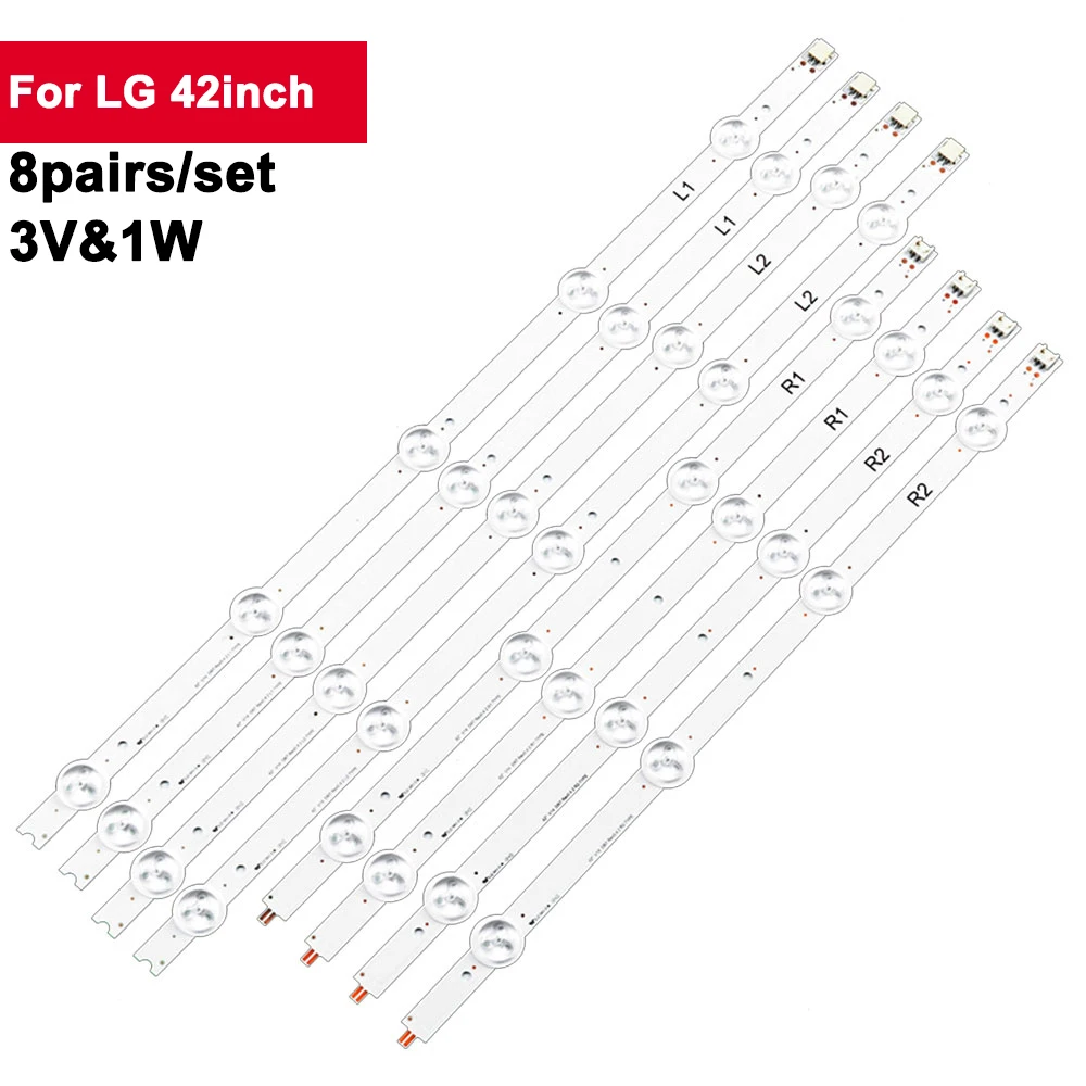 

8pairs/Set 3V 1W Backlight LED TV Strips For LIG 42LNV 42LA6300-CA LC420DUN 42PFH6309 42PFH5609 42PFT5609 42PFT6309