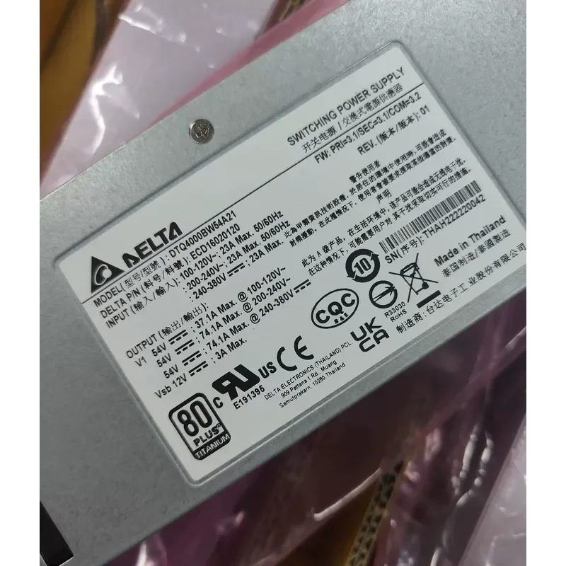 New Original Power Supply for Delta Model DTQ4000BW54A21 High Quality Replacement Unit for Industrial Equipment Stable