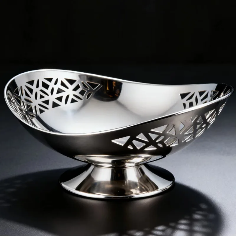 Light luxury polished stainless steel food tray color matching pattern can be put into dishwasher microwave oven use first-class