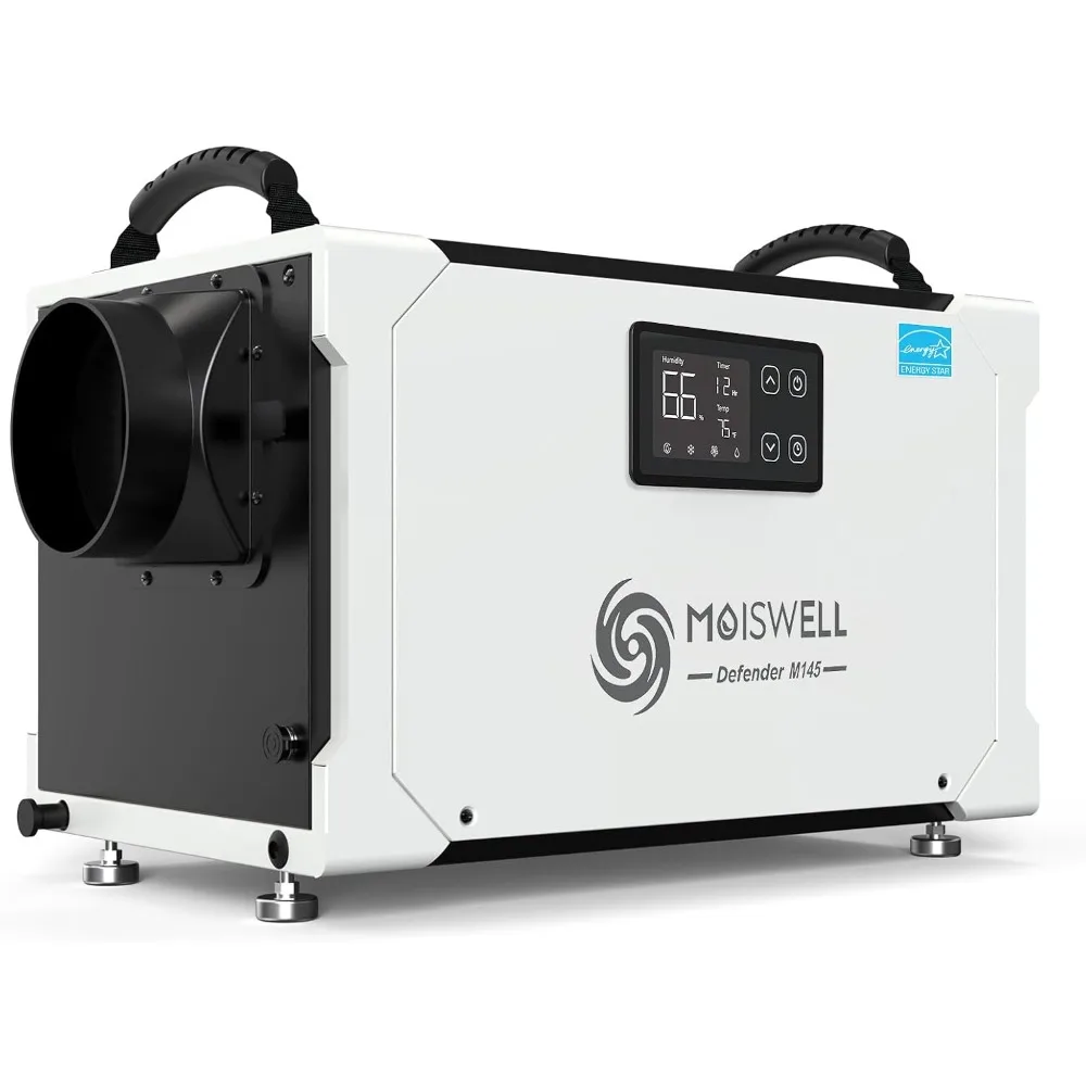 

145 Pint Commercial Dehumidifier with Drain Hose for Crawl Spaces, Basements, Industry Water Damage Unit, Large Capacity, Compac