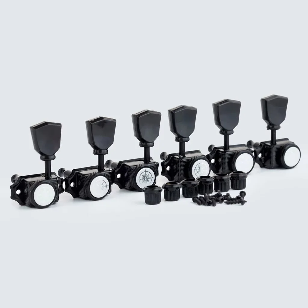 1 Set GUYKER Cream Handle Locking String Vintage Deluxe Electric Guitar Machine Heads Tuners  3R3L Tuning Pegs, view 6