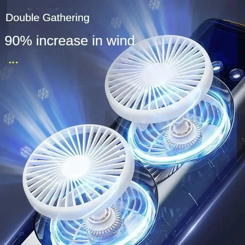 Xiaomi Double-Headed Spray Air Conditioner Fan 3 Speeds Rechargeable USB Desk Air Cooler Night Light Remote For Office Home New