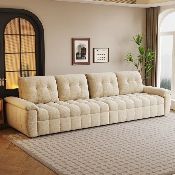 LH cream wind sitting and sleeping sofa bed foldable small retractable sofa bed
