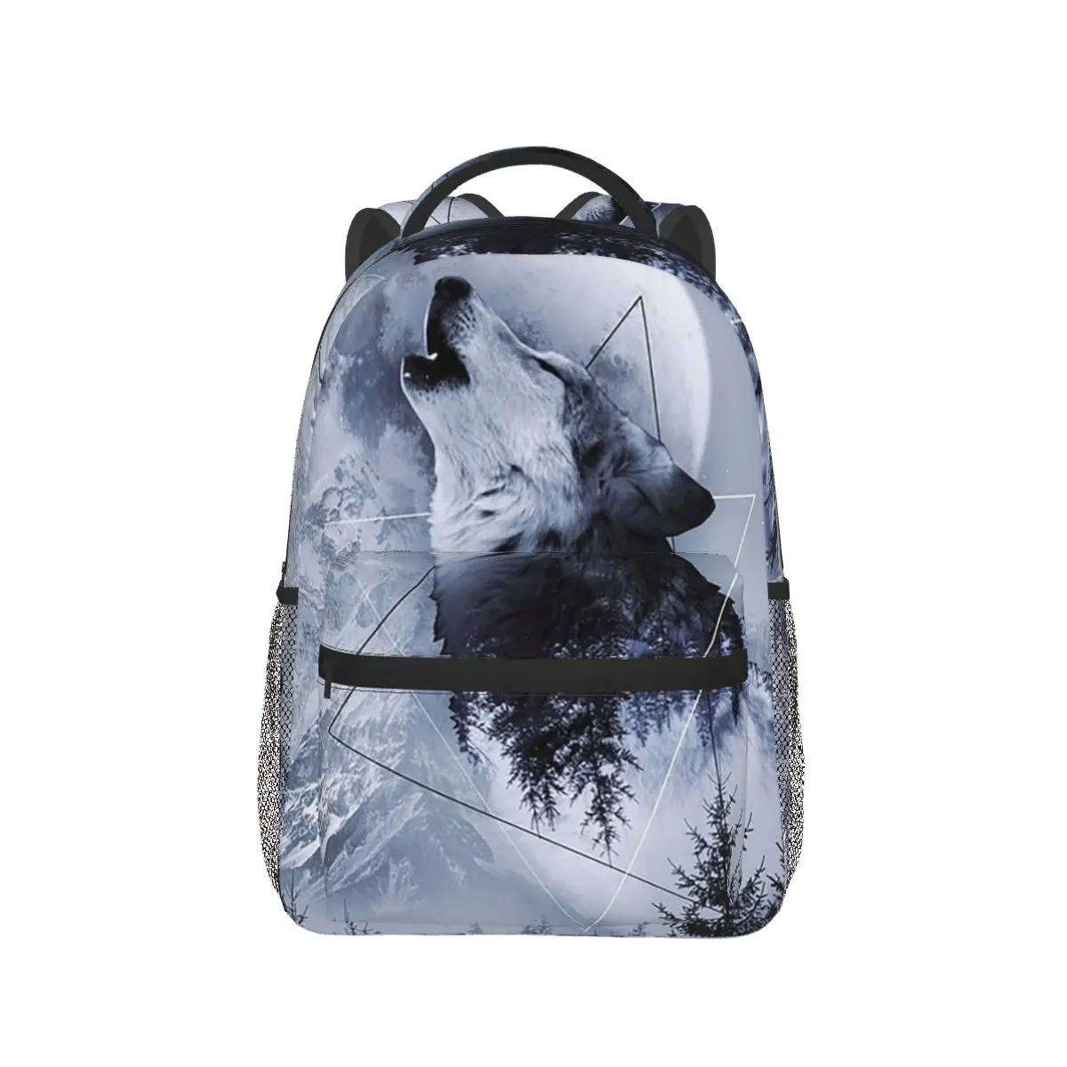 Howl with the Wolf Mochilas para meninos e meninas, mochilas escolares para estudantes, mochila dos desenhos animados, bolsa de ombro, grande capacidade, bolsa para crianças