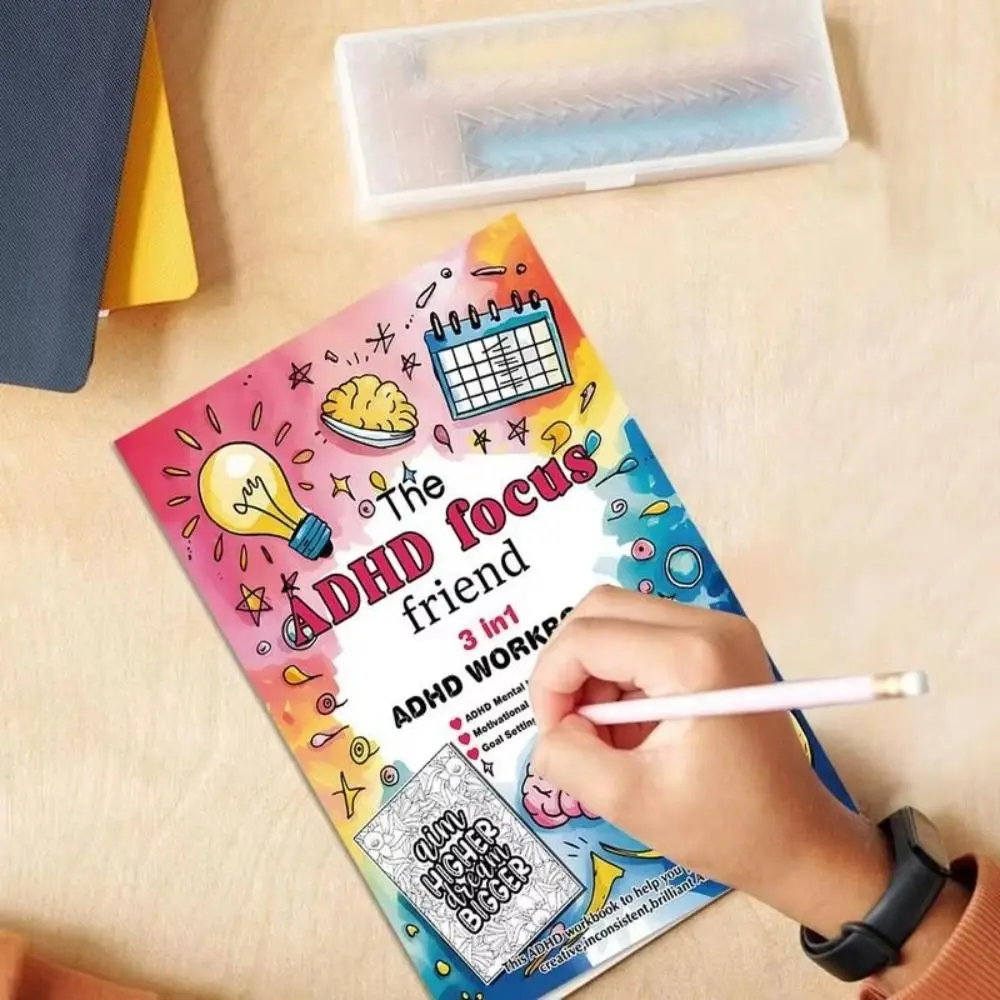 Three In 1 Daily Planner Concentration-Oriented Multifunctional Task Planner Psychological Adjustment Coloring Undated Planner